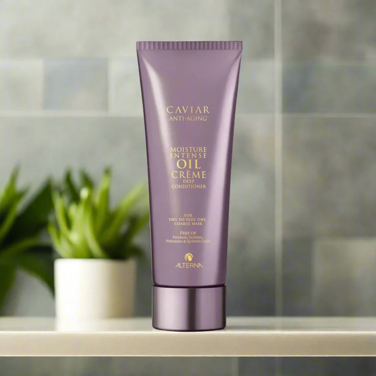 Alterna Moisture Intense Crème Conditioner 8.5 oz jar, formulated to provide deep hydration and nourishment for dry, damaged hair.