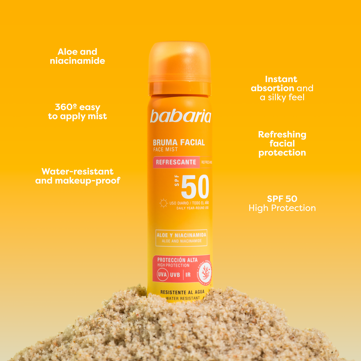 Babaria Sun Face Mist SPF50, 75 ml