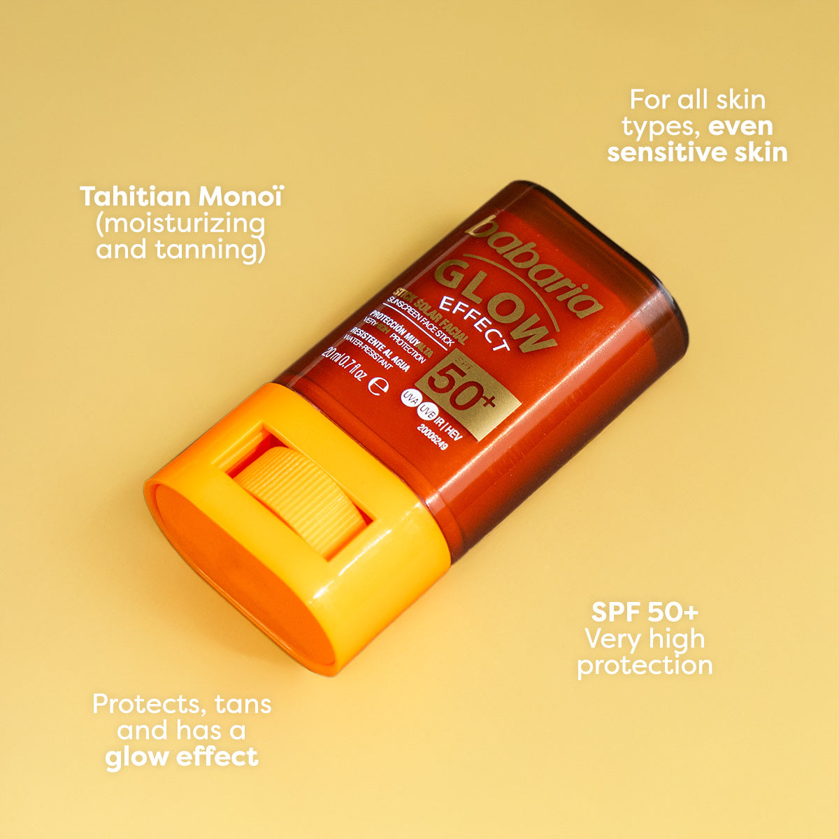 Babaria Sun Face Stick Glow SPF 50, 20 ml