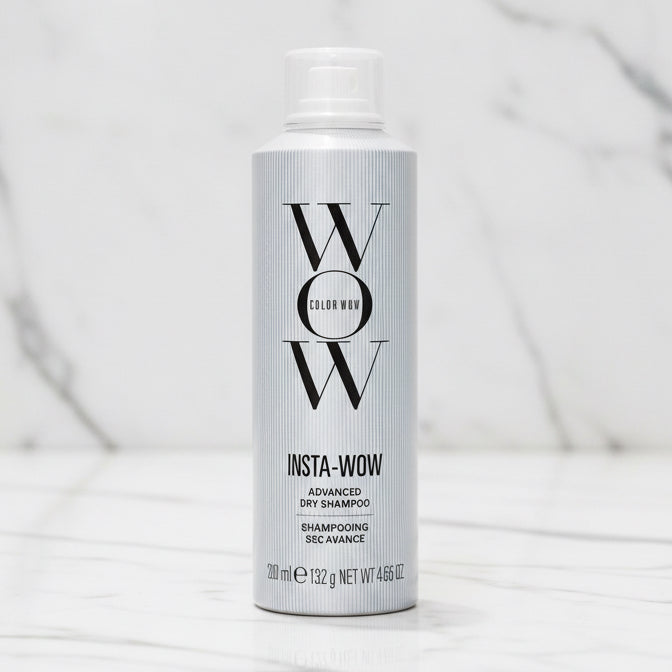 Insta-Wow dry shampoo bottle on a white background