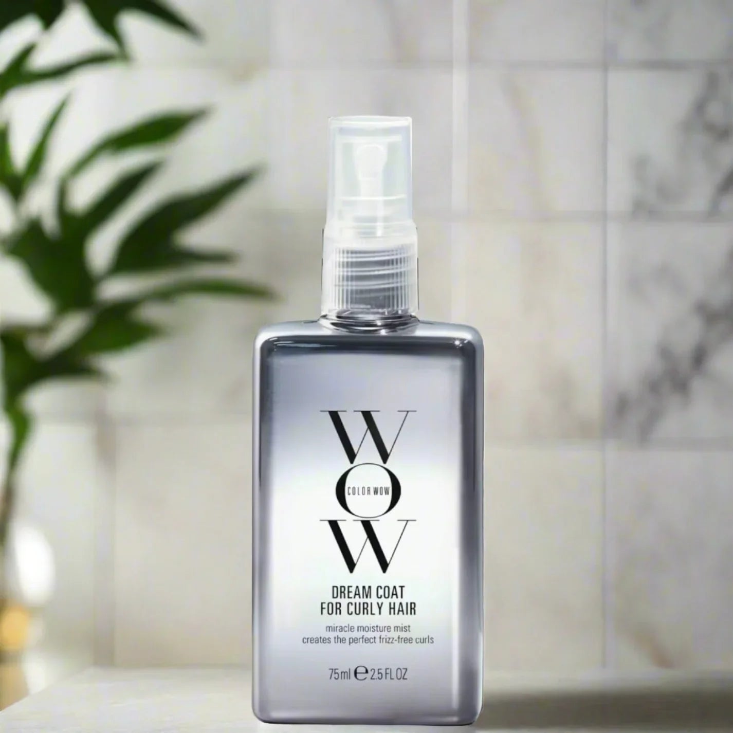 Front view of Color Wow Dream Coat Spray by Lily Co Essentials showing the product name and black label.