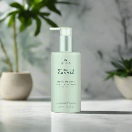 Alterna My Hair My Canvas More To Love Bodifying Shampoo 251 ml bottle, designed to add volume and fullness to hair while gently cleansing and improving texture.