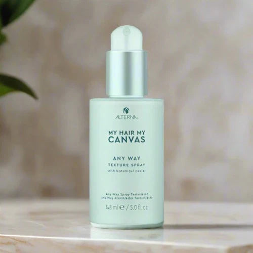 Anyway My Hair My Canvas Texture Spray 5.1 oz bottle, designed to add texture, volume, and separation for a natural, tousled look.