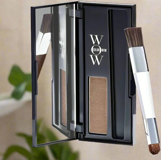 Color Wow Light Brown Good Palette with a sleek black design and a mirror.
