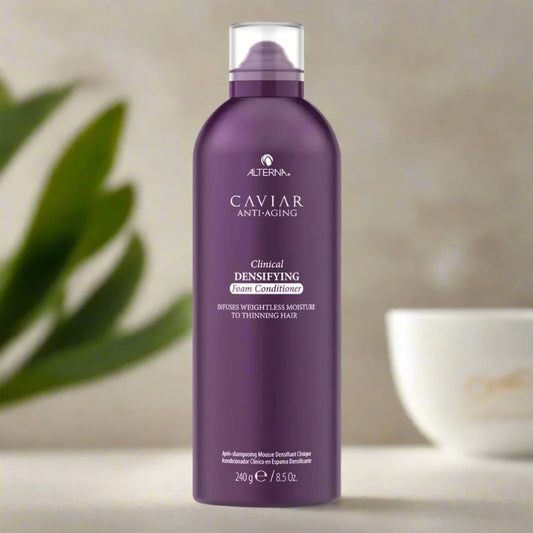 Alterna Densifying Foam Conditioner 6.7 oz bottle, designed to add volume and thickness to hair while providing lightweight conditioning and enhancing fullness.