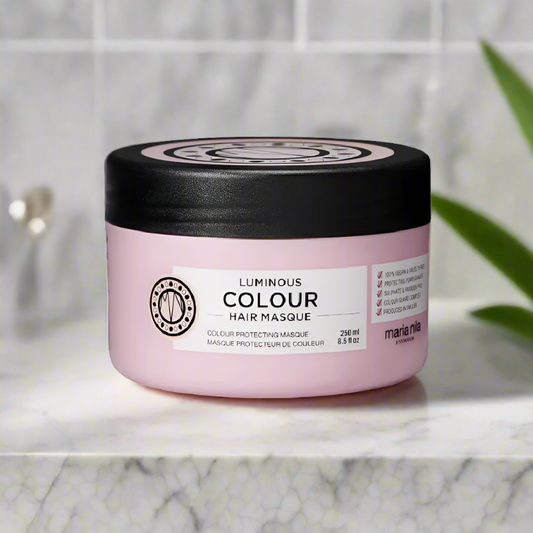 Maria Nila Luminous Colour Masque 250 ml pink jar.