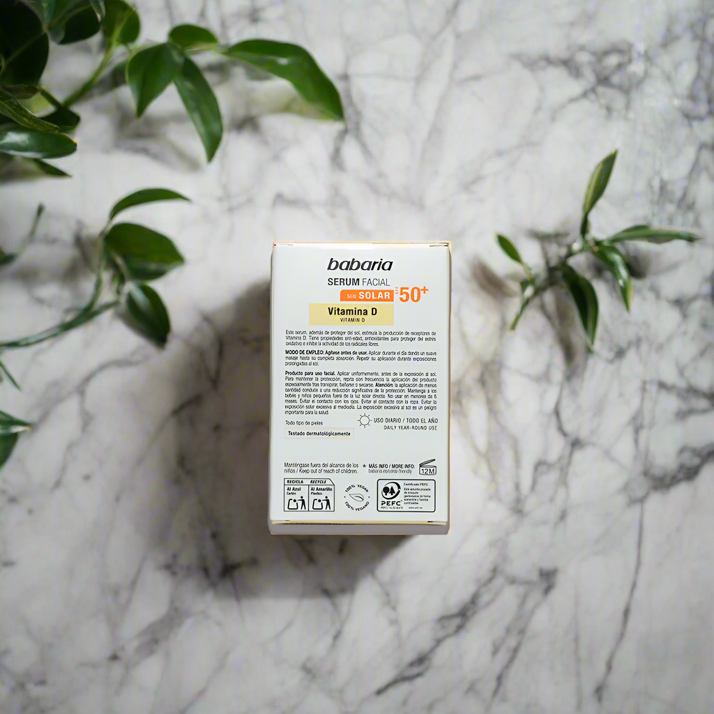 Babaria facial serum packaging on a white background