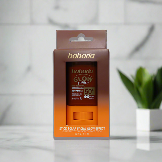 Babaria facial sun stick packaging on a white background