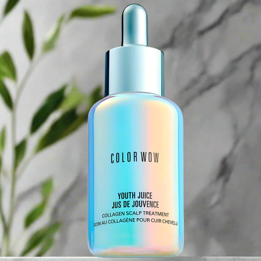 Color Wow Youth Juice Collagen Scalp Treatment bottle, 50ml – dropper bottle designed to promote thicker, stronger hair
