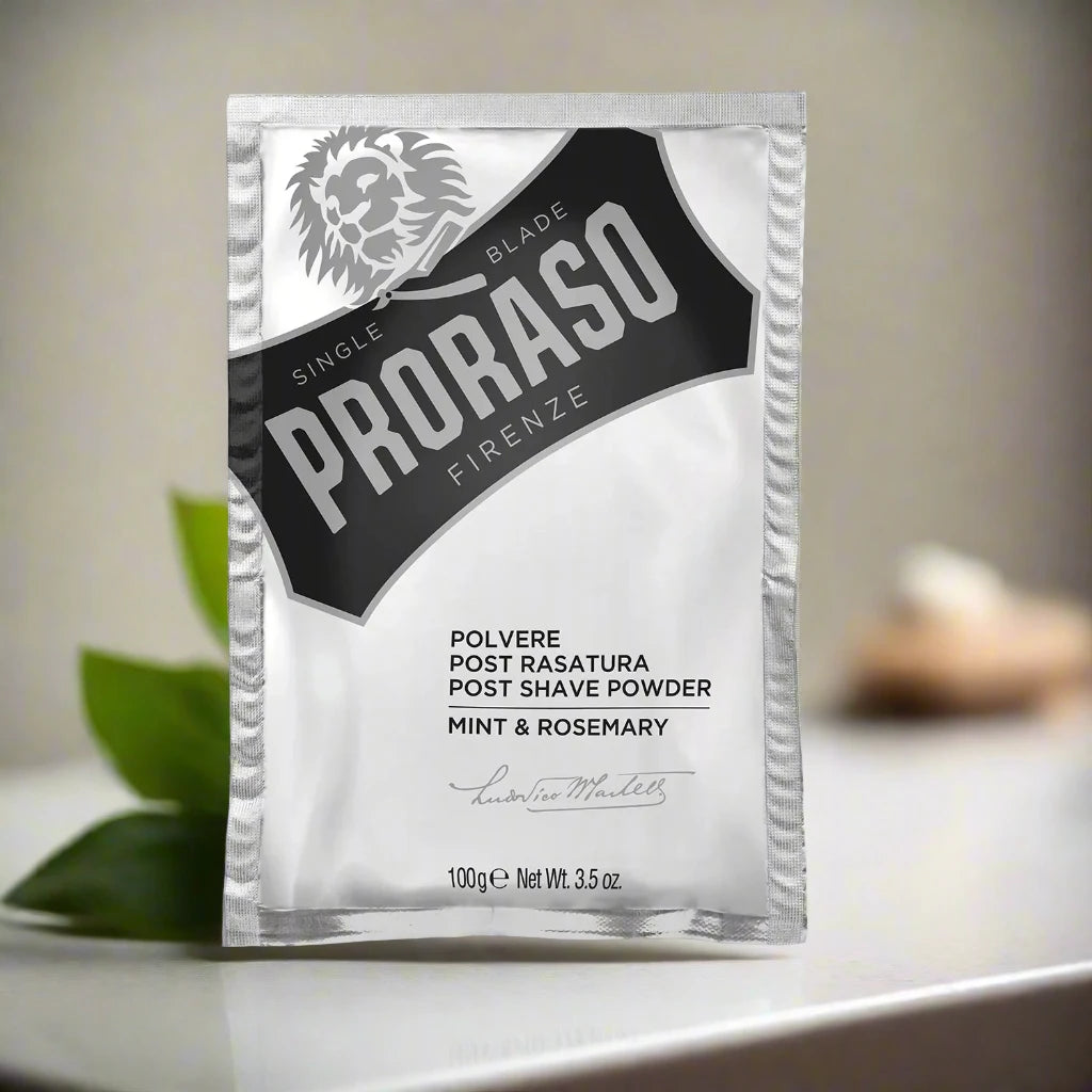 Lily and Co Essentials Proraso Post Shave Powder 1024x1024, ideal for soothing and refreshing the skin after shaving